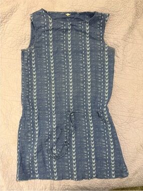 J. Crew Blue and White Sleeveless Mini Dress